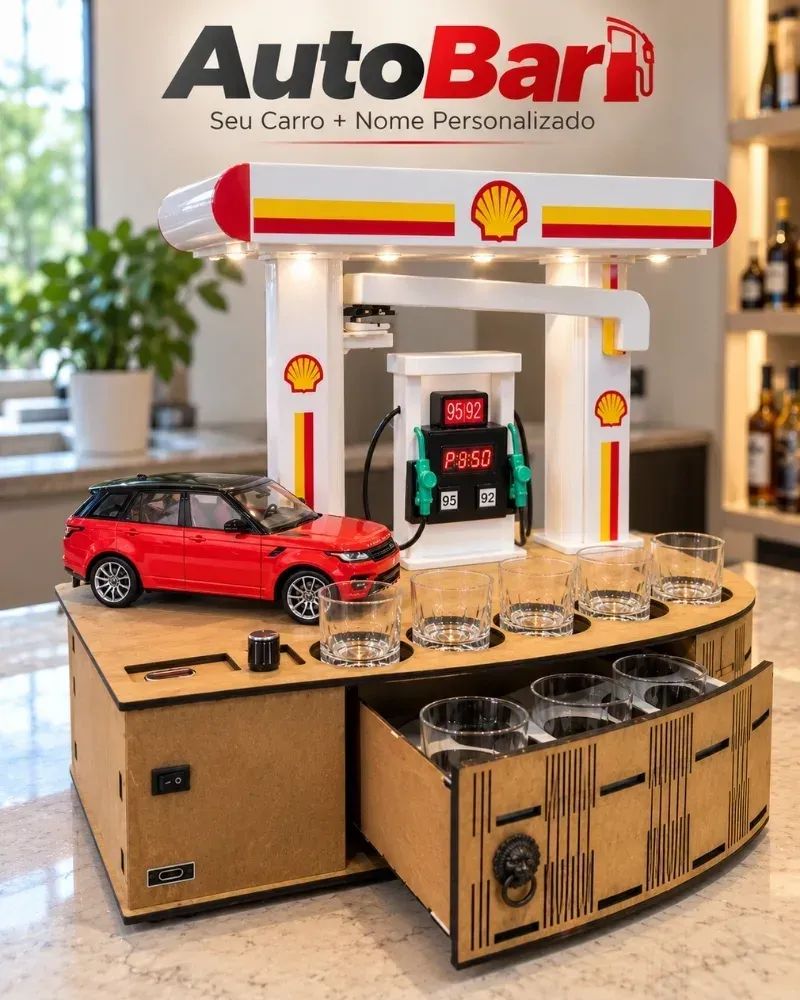 AutoBar - Dispenser de Bebidas Carro e Posto Personalizado